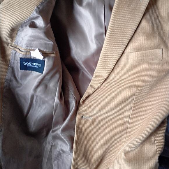 VNTG Dockers Tan Corduroy Blazer 38R Y2K Old Money Classic Fall Quietlux Heritag - Picture 10 of 10